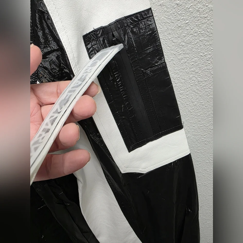 NWT Men's CREATE 2MRW Black And White Bomber Jacket‎ Size Large